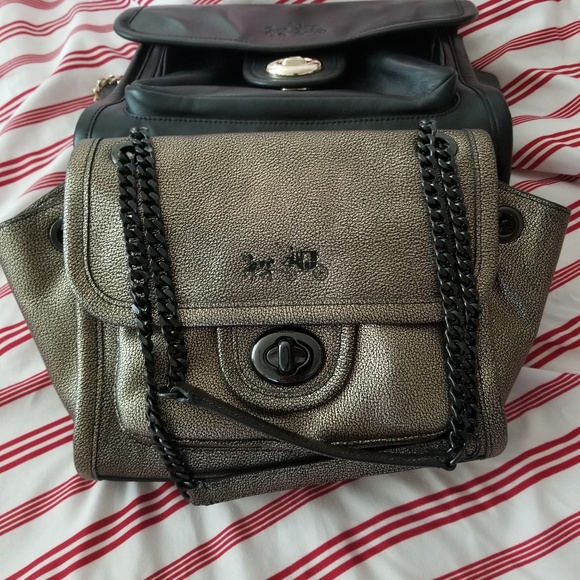 🐸Coach RANGER FLAP CROSSBODY METALLIC - Picture 2 of 8